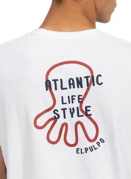 T-shirt El Pulpo Atlantic Lifestyle branco para homem