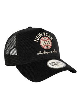 Boné New Era Cord Trucker preto para mulheres e homens