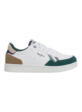 Sapatilhas Pepe Jeans Player branco e verde