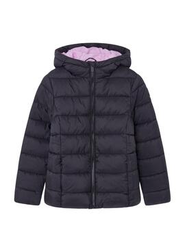 Casaco de penas Pepe Jeans Vivian Short preto para menina