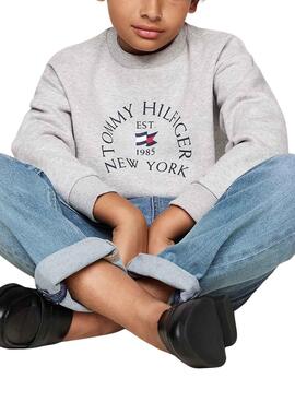 Moletom Tommy Hilfiger Nautical cinza para meninos