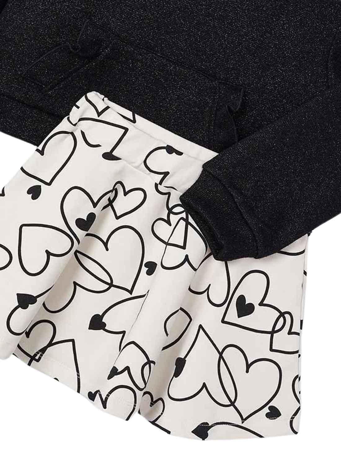 Conjunto Mayoral de saia metalizada e sweatshirt para menina