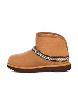 Botas UGG Mini Crescent Marrom para menino e menina