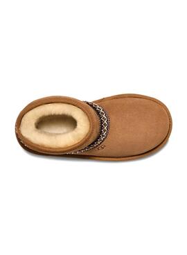 Botas UGG Mini Crescent Marrom para menino e menina