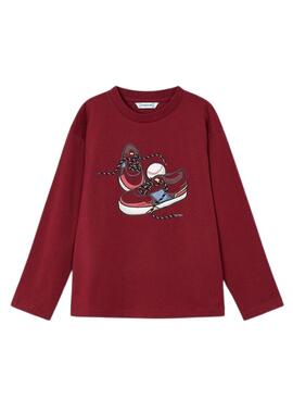 Camiseta Mayoral Chinelos Granate para menino