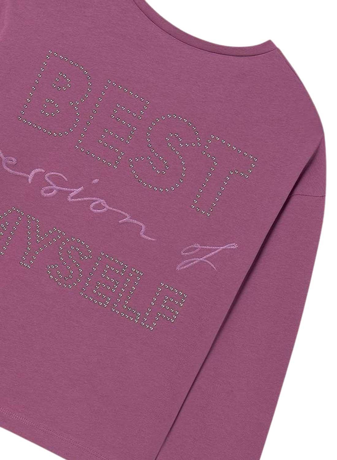 Camiseta Mayoral Amor Próprio Malva para menina