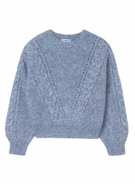 Camisola Malha Trançada Mayoral Azul Celeste para menina