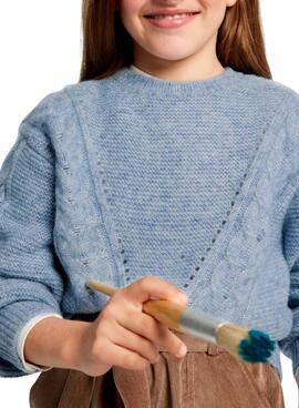 Camisola Malha Trançada Mayoral Azul Celeste para menina