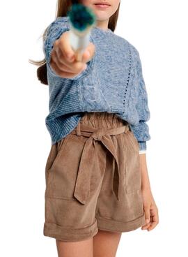 Camisola Malha Trançada Mayoral Azul Celeste para menina