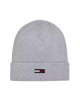 Gorro Tommy Jeans Elongated cinza