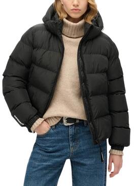 Casaco Acolchoado Superdry Preto para mulher