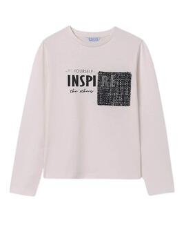 Camiseta Mayoral Bolso Cru para menina