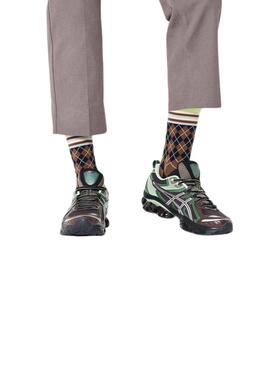 Meias Happy Socks Mixed Argyle Castanhas para mulher e homem