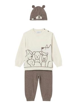 Conjunto Mayoral Gorro Ursinho Bege para bebé