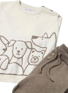 Conjunto Mayoral Gorro Ursinho Bege para bebé