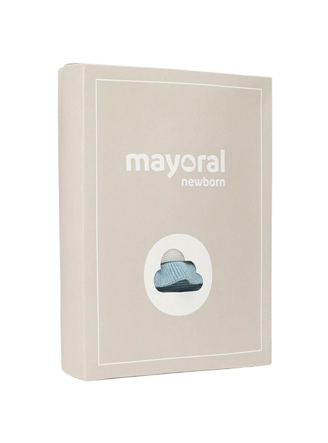 Macacão Mayoral Tricot Flor Azul para recém-nascida