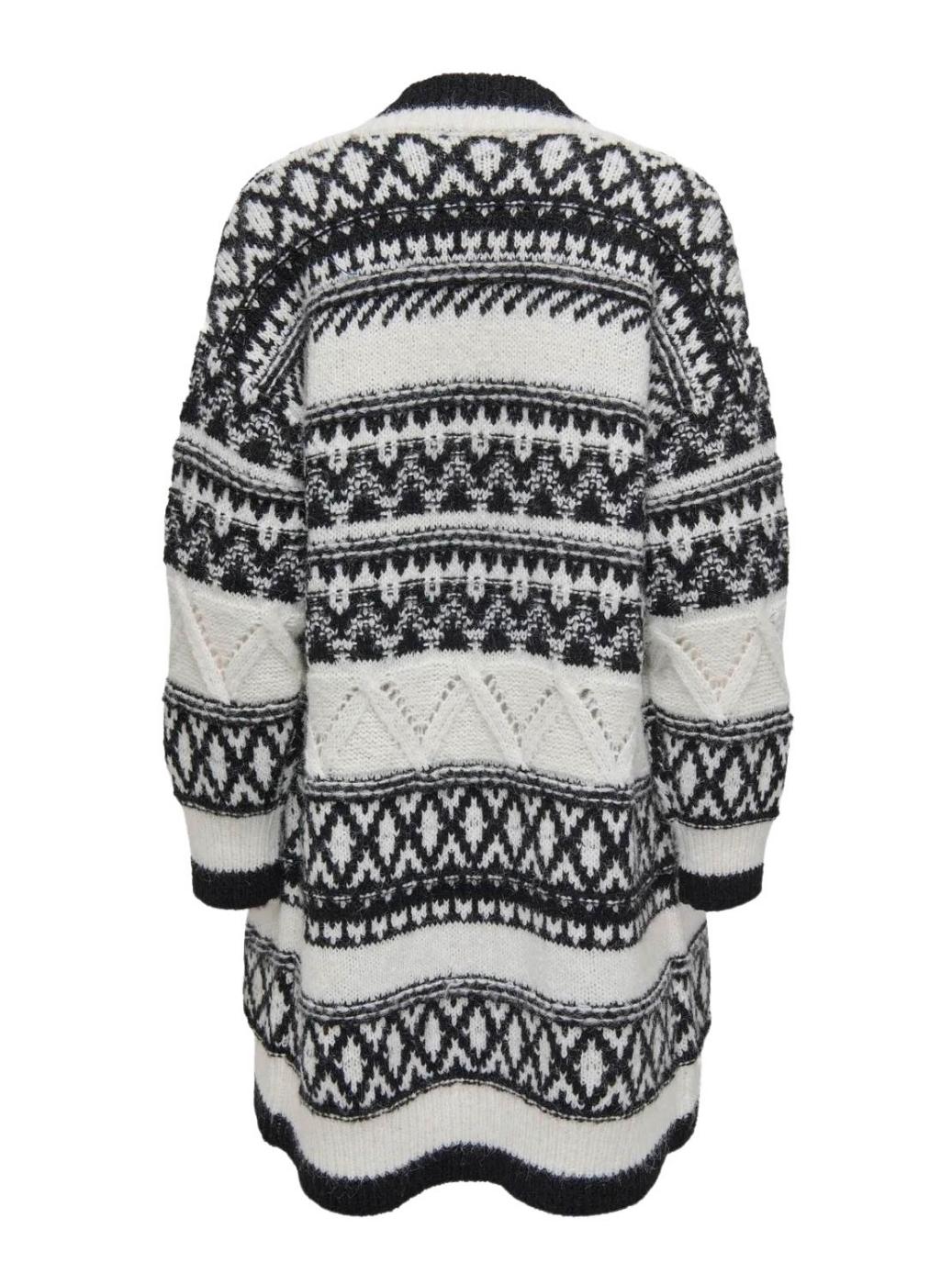 Casaco Only Shirly de malha Jacquard Preto para mulher