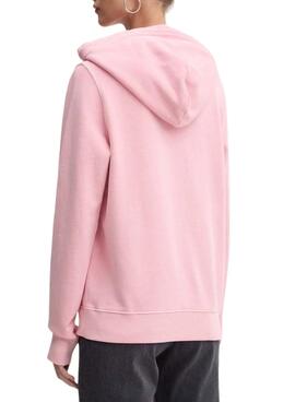 Moletom Tommy Jeans Reg Flag rosa para mulher