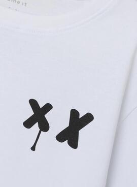 Camiseta Name It Sajo Branco para Menina