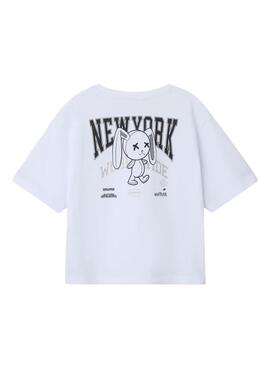 Camiseta Name It Sajo Branco para Menina