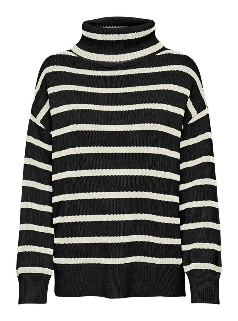 Camisola Only Queenie listrada preta para mulher