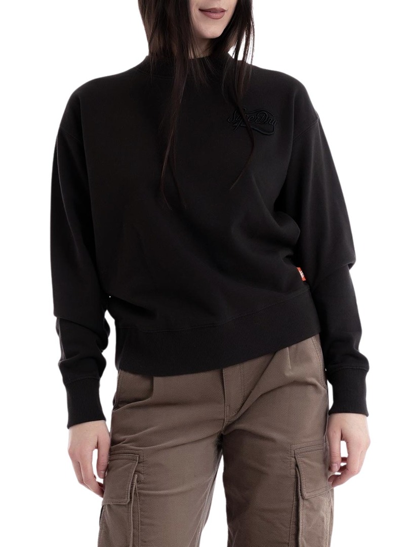 Sudadera Superdry Workwear Embroider Loose Preta para mulher