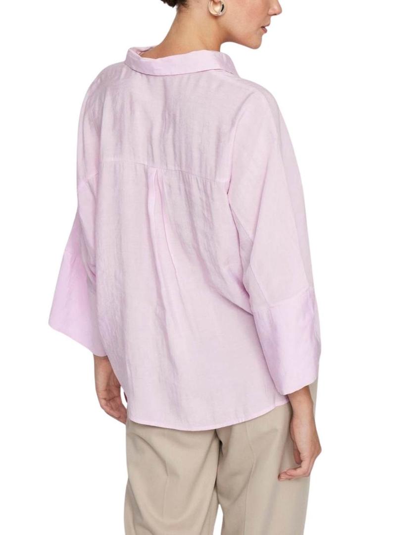 Camisa Vila Viaspyn Loose rosa para mulher.
