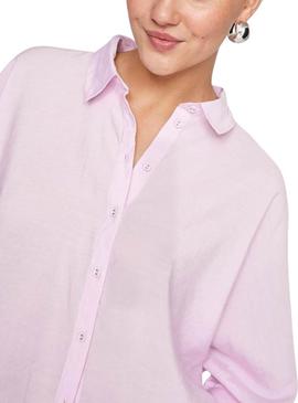 Camisa Vila Viaspyn Loose rosa para mulher.