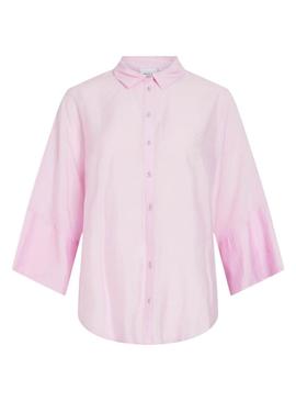 Camisa Vila Viaspyn Loose rosa para mulher.
