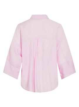 Camisa Vila Viaspyn Loose rosa para mulher.