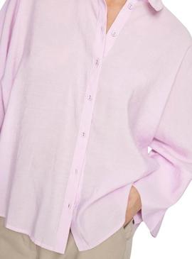Camisa Vila Viaspyn Loose rosa para mulher.