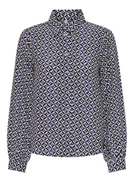 Camisa Only Svea estampada azul para mulher.
