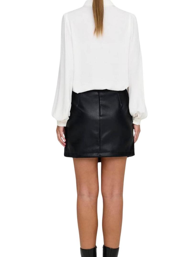 Saia de poliuretano preto com estrelas Only Sia para mulher.