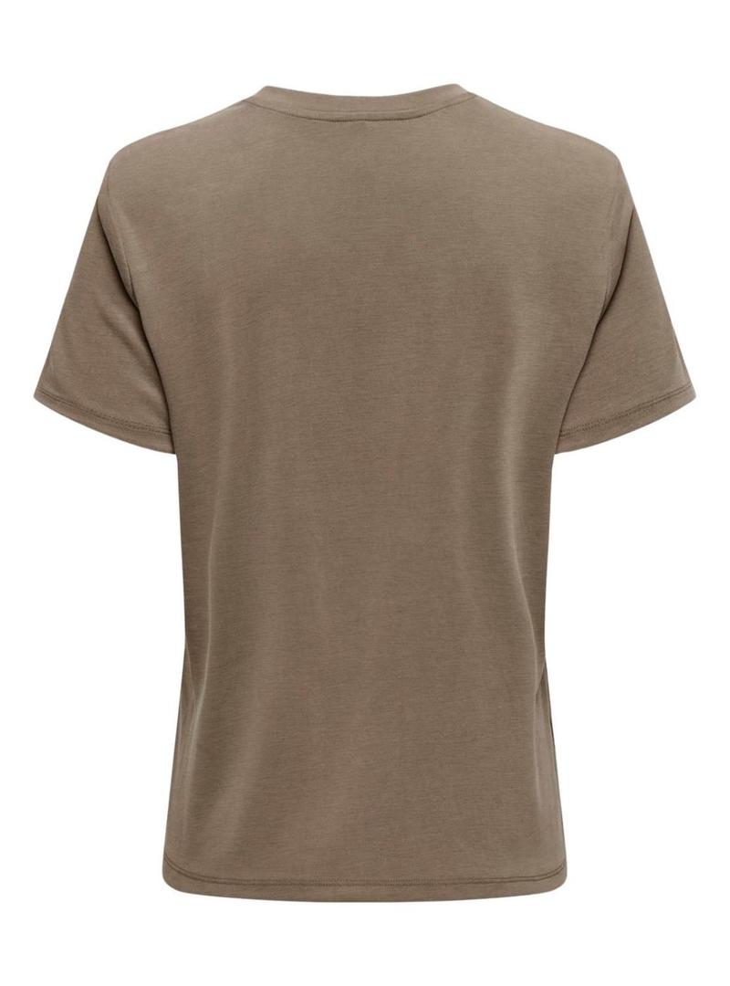 Camisa Only Free Leaf marrom Para Mulher