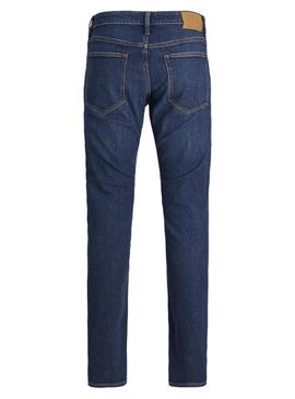 Calça de ganga Jack and Jones Gleen denim escuro para homem.