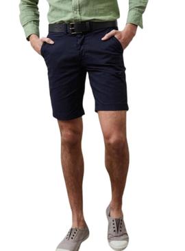Bermudas Altonadock básicas azul marino para homem.