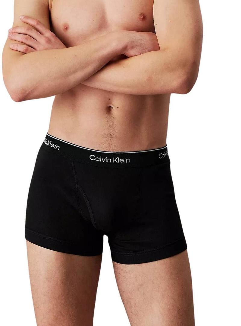 Pack 3 cuecas de algodón preto Calvin Klein para homem.
