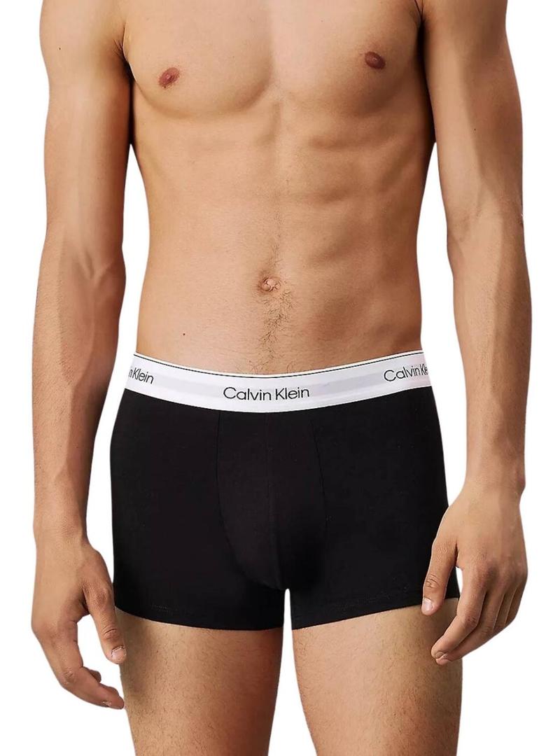 Pack 3 cuecas Calvin Klein preto cintura branca para homem.