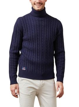 Camisola de gola alta azul para homem da marca Altonadock.