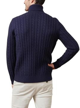 Camisola de gola alta azul para homem da marca Altonadock.