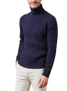 Camisola de gola alta azul para homem da marca Altonadock.