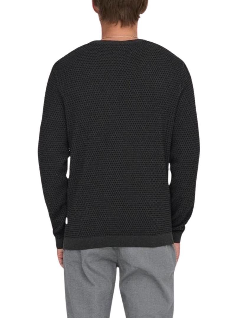 Camisola Only and Sons cinza estruturada para homem