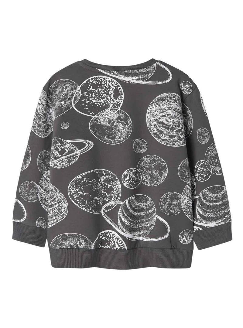 Moletom Name It Daim Nasa cinza para menino.