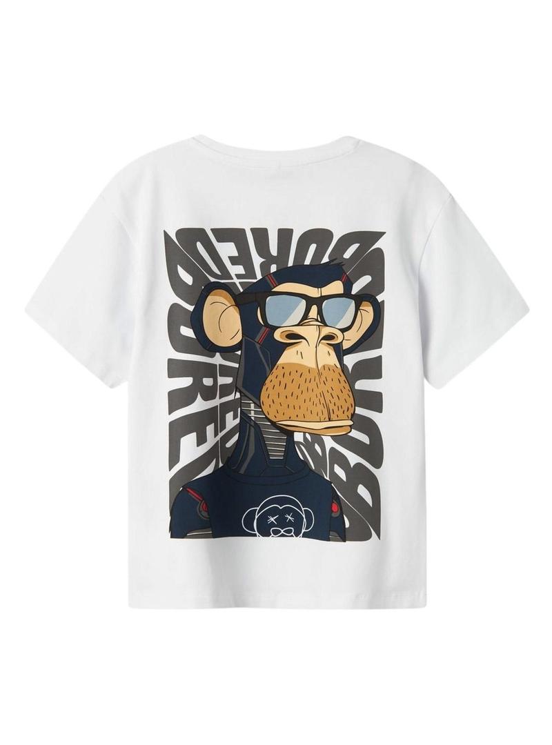 Camiseta Name It Dyn Bored branca para menino