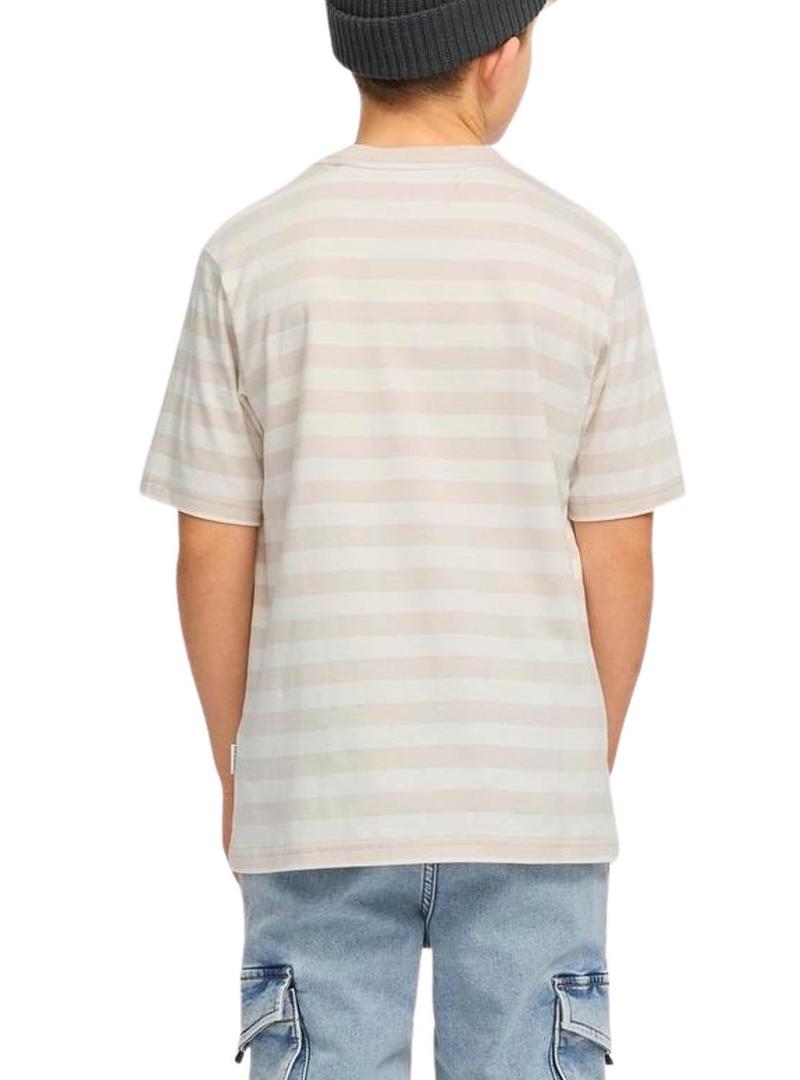 Camiseta Jack and Jones Vesterbro bege para criança.