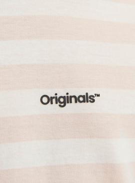 Camiseta Jack and Jones Vesterbro bege para criança.