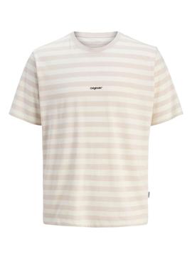 Camiseta Jack and Jones Vesterbro bege para criança.