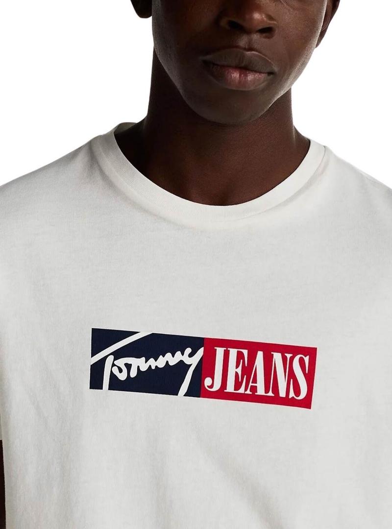 Camiseta Tommy Jeans Entry Graphic bege para homem