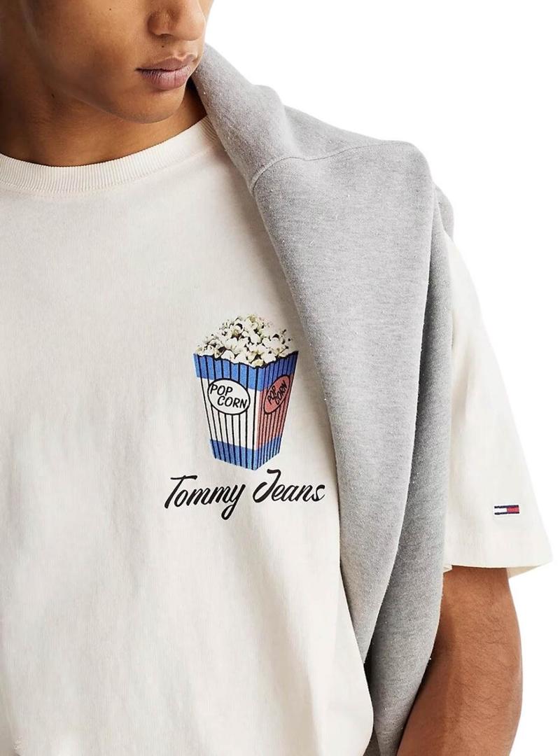 Camiseta Tommy Jeans Novelty bege para homens.