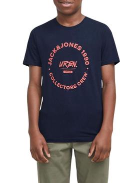Camiseta Jack and Jones Simon azul marinho para criança.